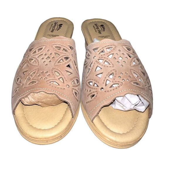 Spring Step women’s Estella Slide Sandal Made in  Italy Tan Size 41 US 10/10 1/2 - Picture 3 of 6